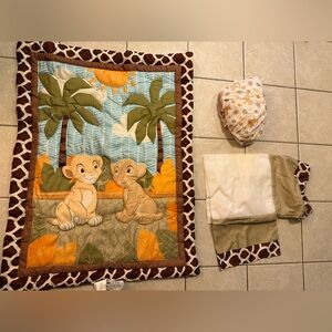 Lion King Baby Crib Blanket Disney Simba Nala Comforter and Bedding Nursery set